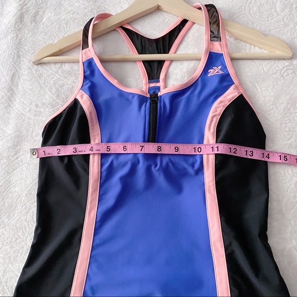 Pink Black and Blue Swimsuit / Fitness Top - Picture 2 of 6